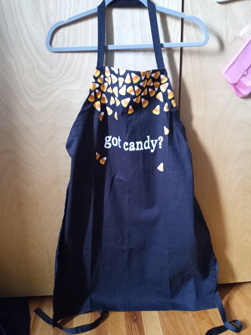 Got Candy? Black Adult Apron with Candy Corn Print